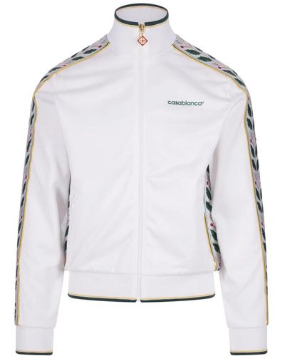 Casablancabrand Weiße laurel grafik full-zip sweatshirt - Grau