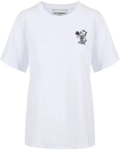 Iceberg T-shirt mit cartoon-grafiken - Weiß
