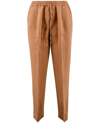 BRIGLIA Straight Trousers - Brown