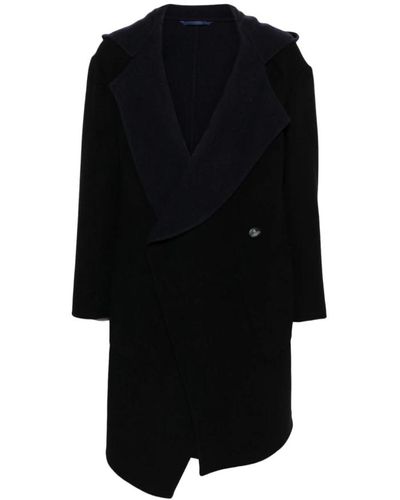 Vivienne Westwood Cappotto asimmetrico in misto lana nero con dettaglio orb