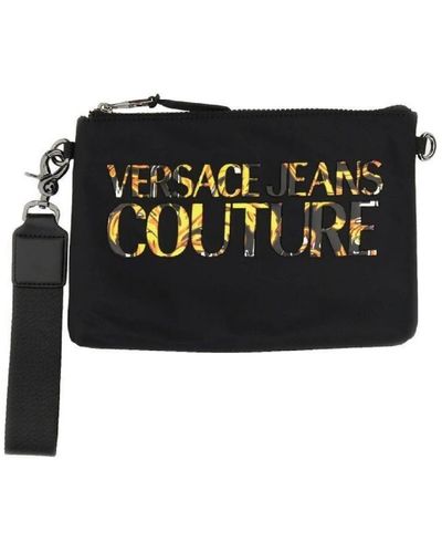 Versace Jeans Couture Pochette nera con logo per uomo di - Nero