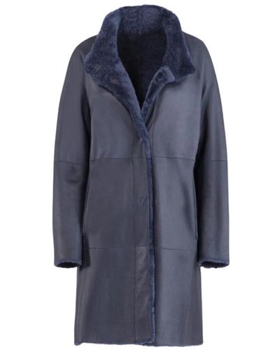 Gimo's Abrigo reversible de piel de cordero nappa suave - Azul