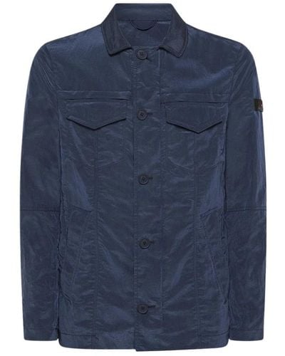 Peuterey Elegante giacca da campo leggera con tasche multiple - Blu
