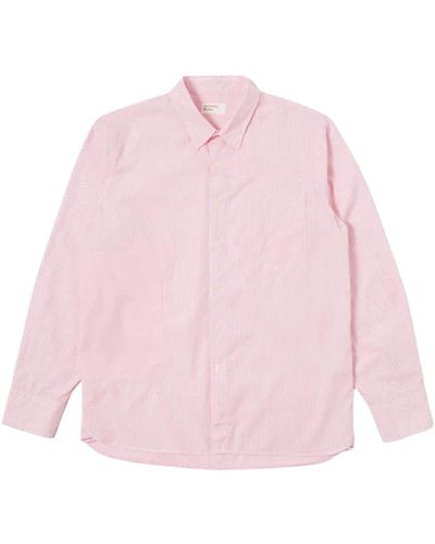 Universal Works Geflicktes kontraststoff hemd - Pink