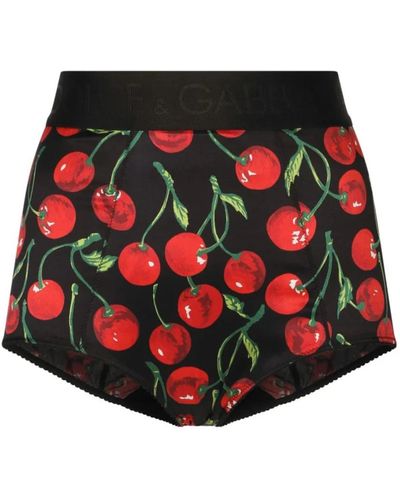 Dolce & Gabbana Shorts s de seda logo - Rojo