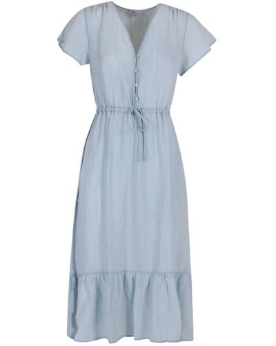 Rails Lässiges kleid mit taillenband und v-ausschnitt - Blau