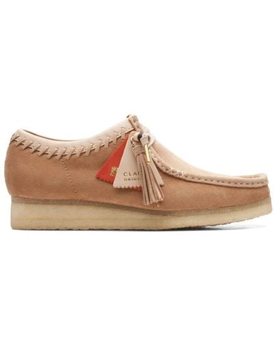 Clarks Wallabee marrone scarpe loafer - Rosa