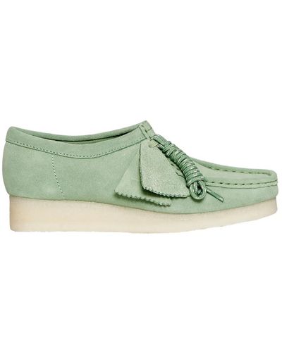 Clarks Niedriger Schuh in salbeigrünem Wildleder - Größe 36