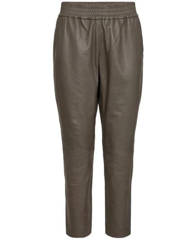 co'couture Leather Trousers - Grey