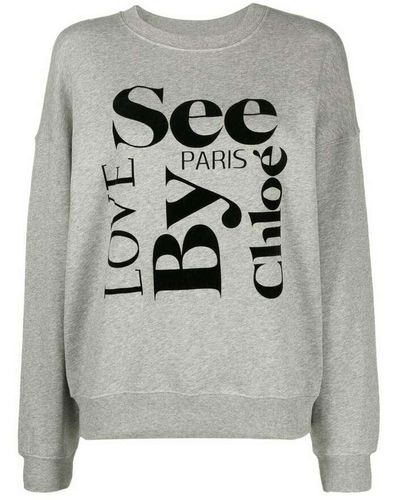 See By Chloé Love paris logo print sweatshirt - Grigio