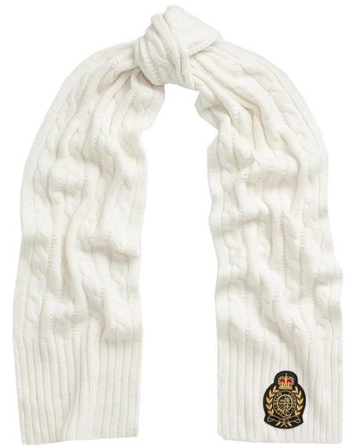 Ralph Lauren Sciarpa a maglia a trecce crema - Bianco