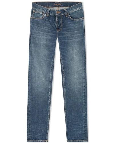 Nudie Jeans Tight Terry Dusty - Blue