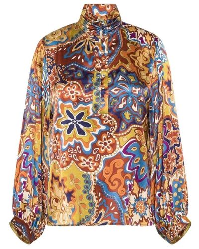 Momoní Thierry blusa de seda de satén - Multicolor