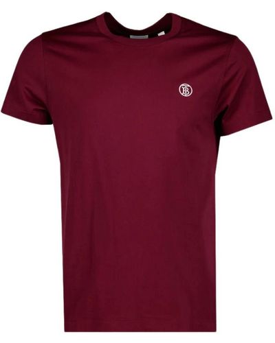 Burberry Logo besticktes t-shirt - Rot