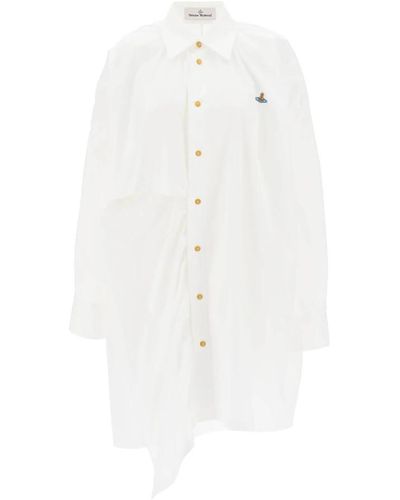 Vivienne Westwood Asymmetrisches hemdkleid mit ausschnitten - Weiß