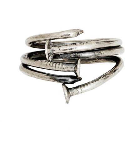Guidi Anello spirale argento - Grigio