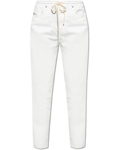DIESEL Trousers > slim-fit trousers - Blanc