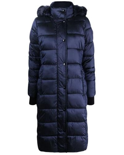 Michael Kors Quilted Nylon Belted Puffer Coat - Blue