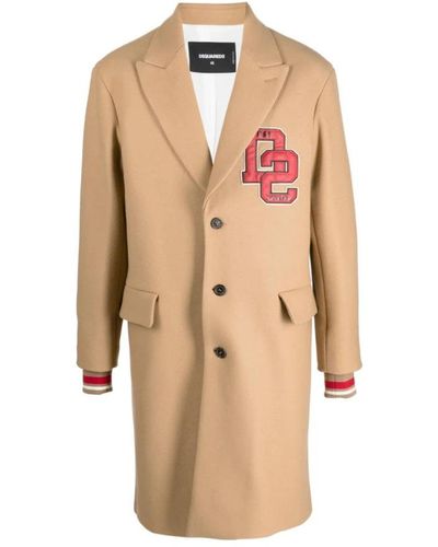 DSquared² Single-Breasted Coats - Natural