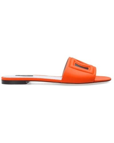 Dolce & Gabbana Slides mit logo - Orange