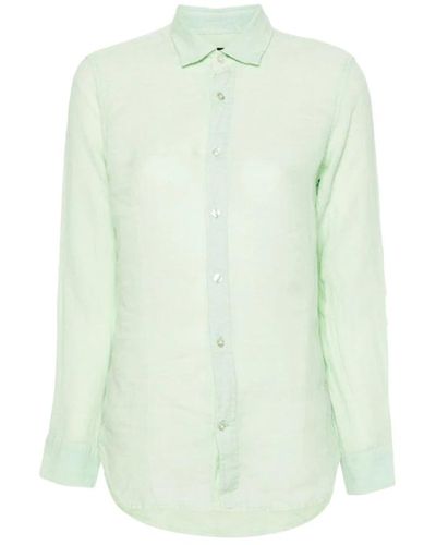 Peuterey Camisa de lino verde manzana