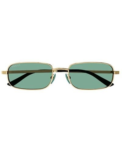 Gucci Leichtes rechteckiges metallgestell mit ssima-gläsern - Grün