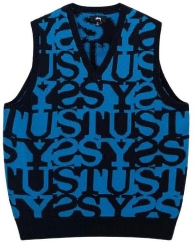 Stussy Sleeveless Knitwear - Blue