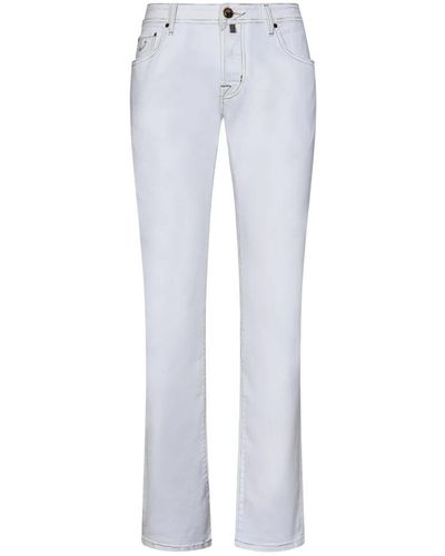 Jacob Cohen Weiße slim fit jeans mit neapel-print - Blau