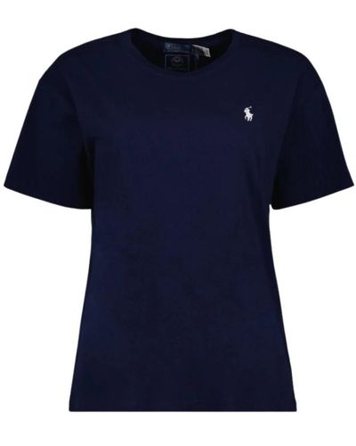 Ralph Lauren Camiseta de algodón jersey azul marino