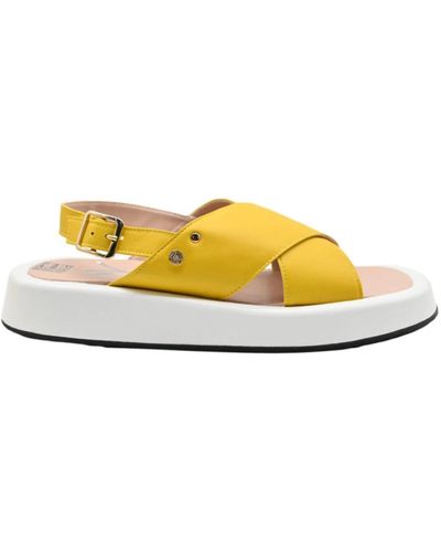 Manila Grace Hohe sohle gelbe sandalen ila grace