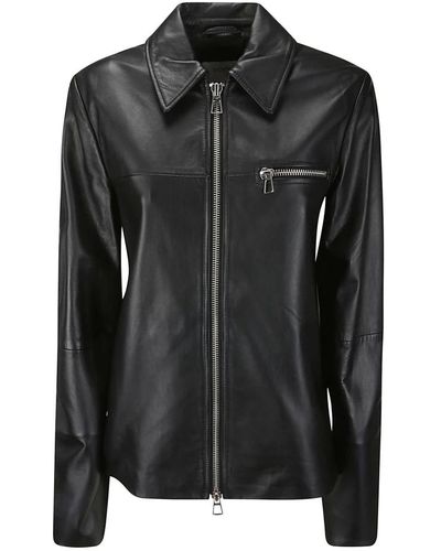 Sportmax Leather Jackets - Black