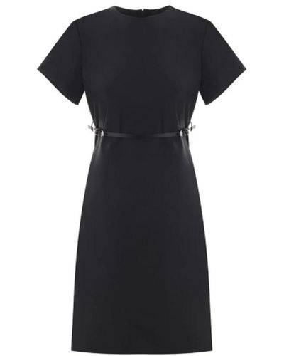 Givenchy Schwarzes taffeta kleid mit abnehmbarem gürtel,short dresses