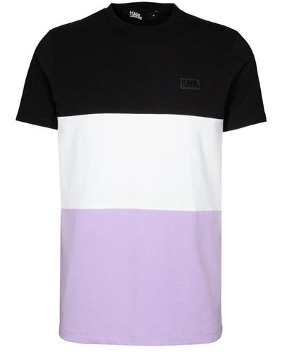 Karl Lagerfeld Reguläres t-shirt in schwarz, lila, weiß