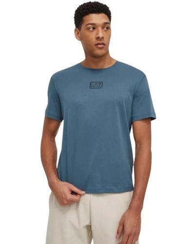 EA7 Casual baumwoll t-shirt - Blau