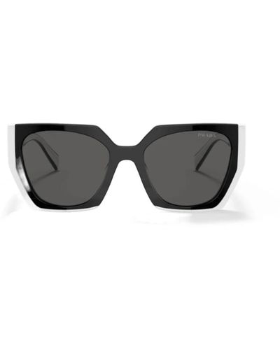 Prada Quadratische bicolor sonnenbrille dunkelgraue gläser - Schwarz