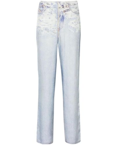 DIESEL Blaue twill straight leg jeans