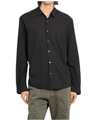 James Perse Shirts,klassisches aura pigment hemd,klassisches baumwollhemd - Schwarz