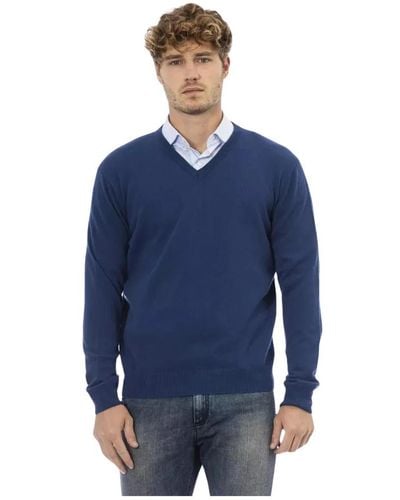 Sergio Tacchini Knitwear > v-neck knitwear - Bleu