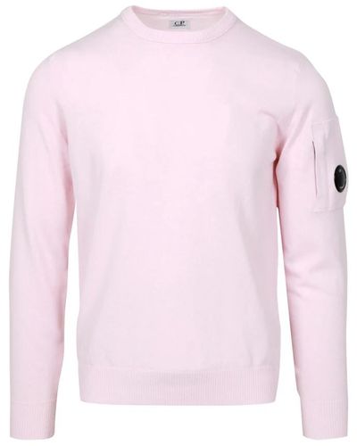 C.P. Company Rosa sweater mit logo-plakette - Pink