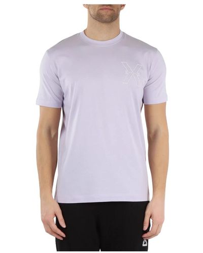 RICHMOND T-shirt in cotone pima con stampa logo - Viola