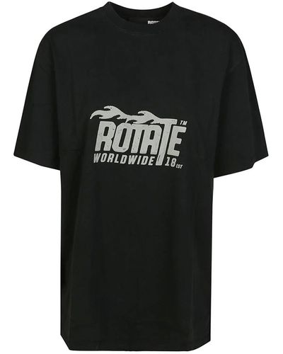 ROTATE BIRGER CHRISTENSEN Logo enzym t-shirt - Schwarz