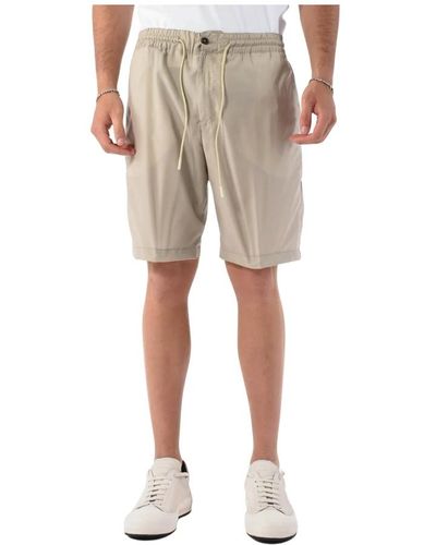 PT Torino Woll-bermuda-shorts mit elastischem bund - Natur
