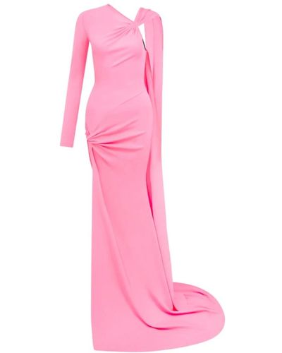David Koma Asymmetrisches langes kleid - Pink