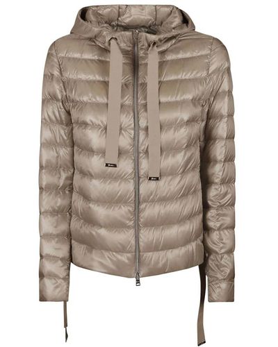 Herno Quilted jacket with hood - Neutro