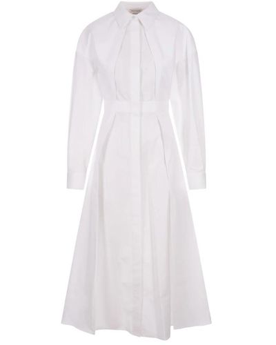 Alexander McQueen Shirt Dresses - White