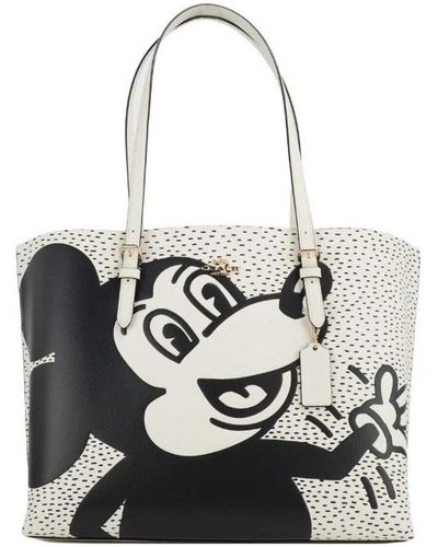 COACH Mickey mouse x keith haring tote tasche - Schwarz