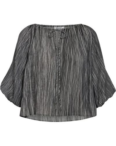 co'couture Softcc dye puff blouse antracita - Gris