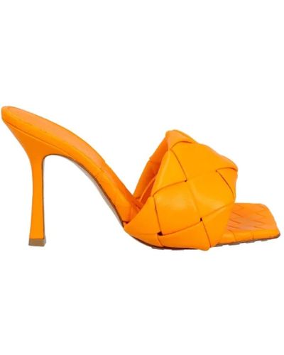 Bottega Veneta Shoes > heels > heeled mules - Orange