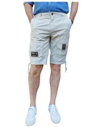 Aeronautica Militare Bermuda-shorts aus baumwolle mit pilotentaschen - Blau