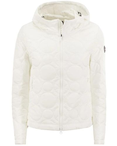 Colmar Hoop jacket with hood and circular quilting - Bianco